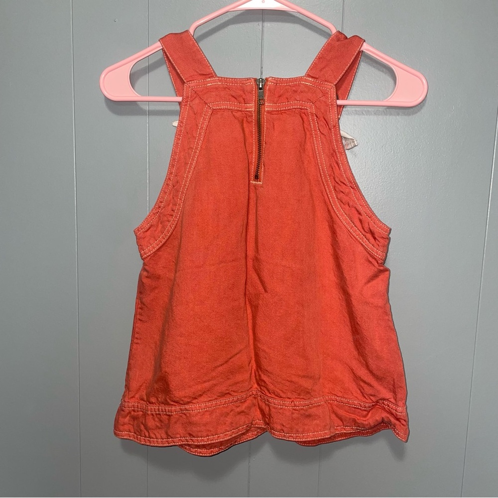 Anthropologie Orange Tank Top with Cream Accents - Picture 5 of 7